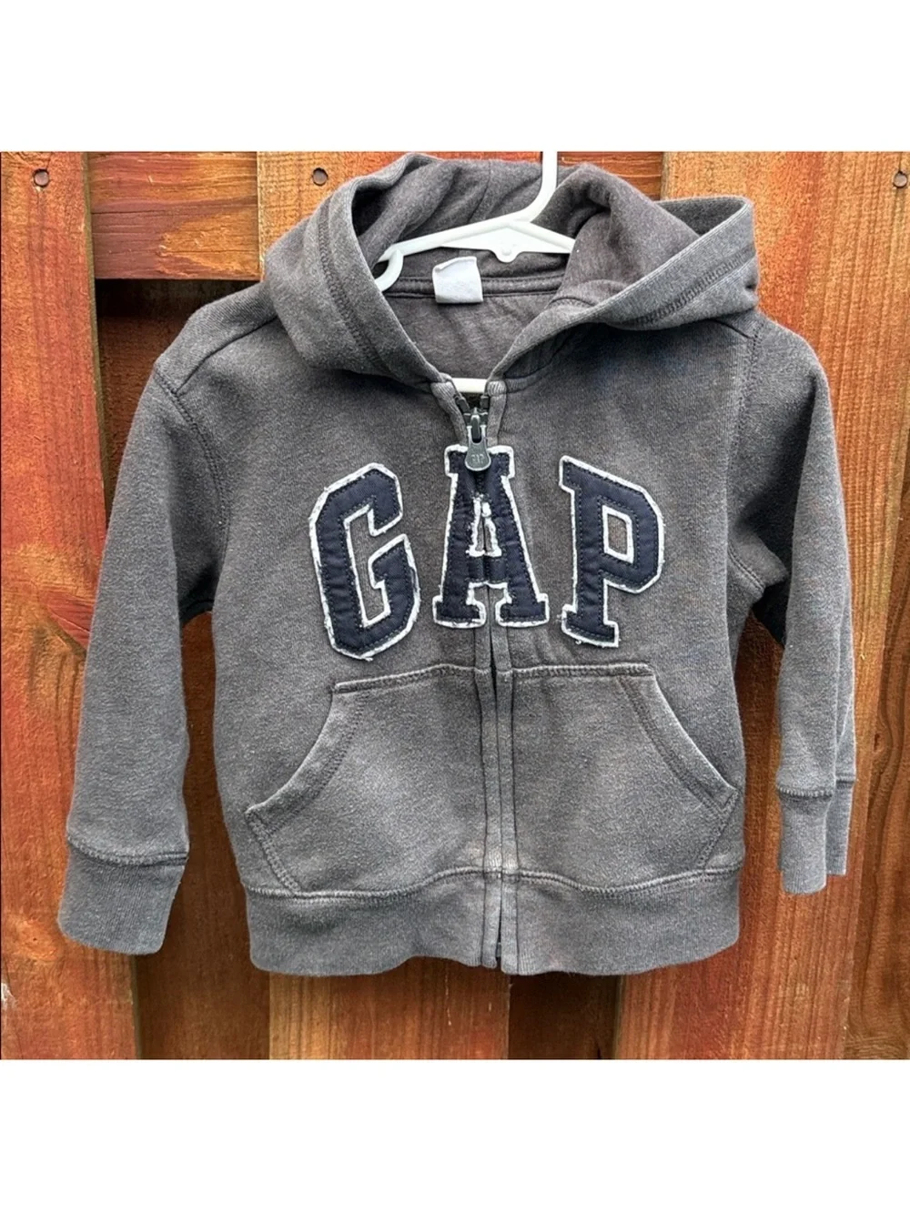 Baby GAP Toddler Charcoal Gray Classic Arch Logo Full Zip Hoodie Size 2T
